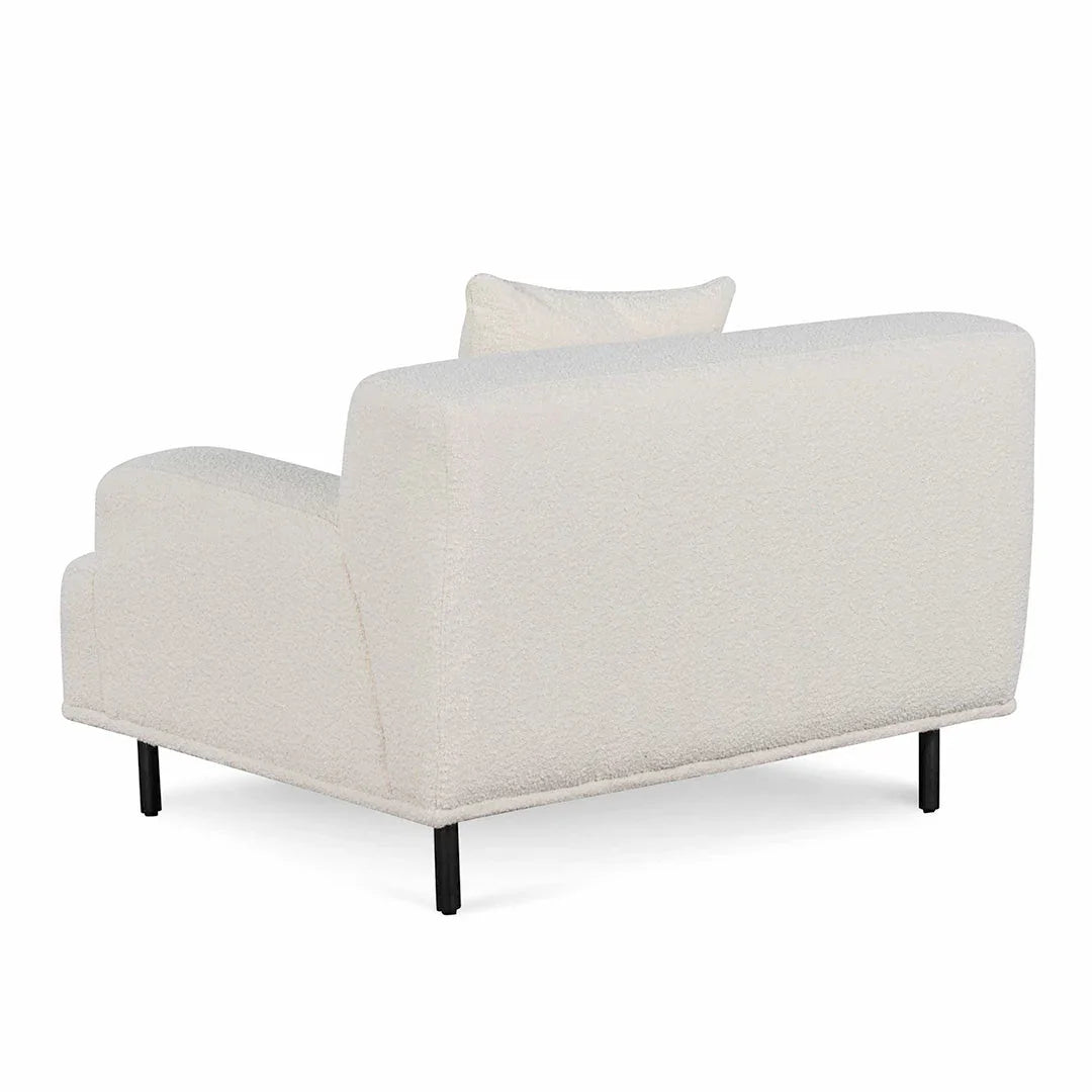 FC Armchair - Ivory White Boucle with Black Legs