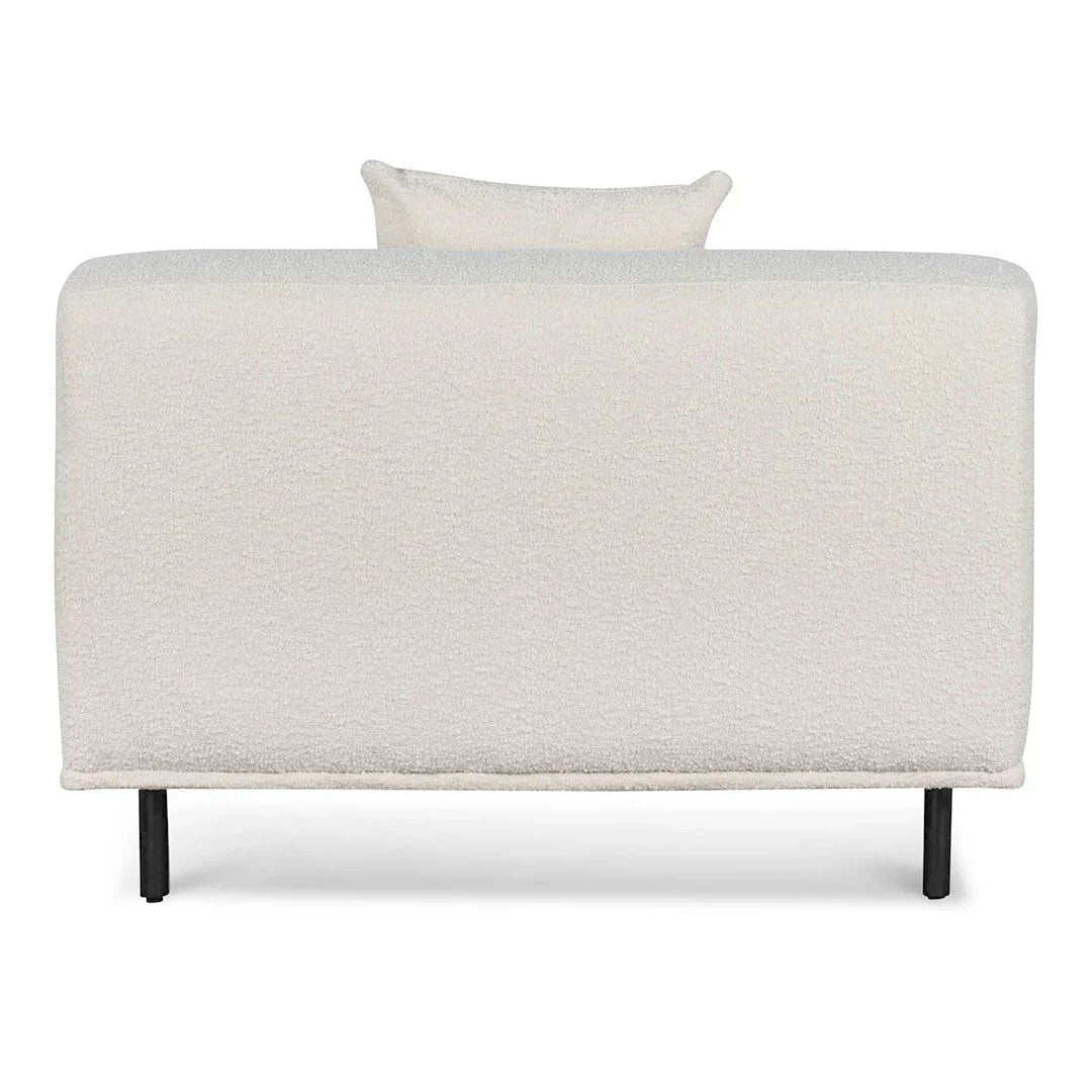 FC Armchair - Ivory White Boucle with Black Legs