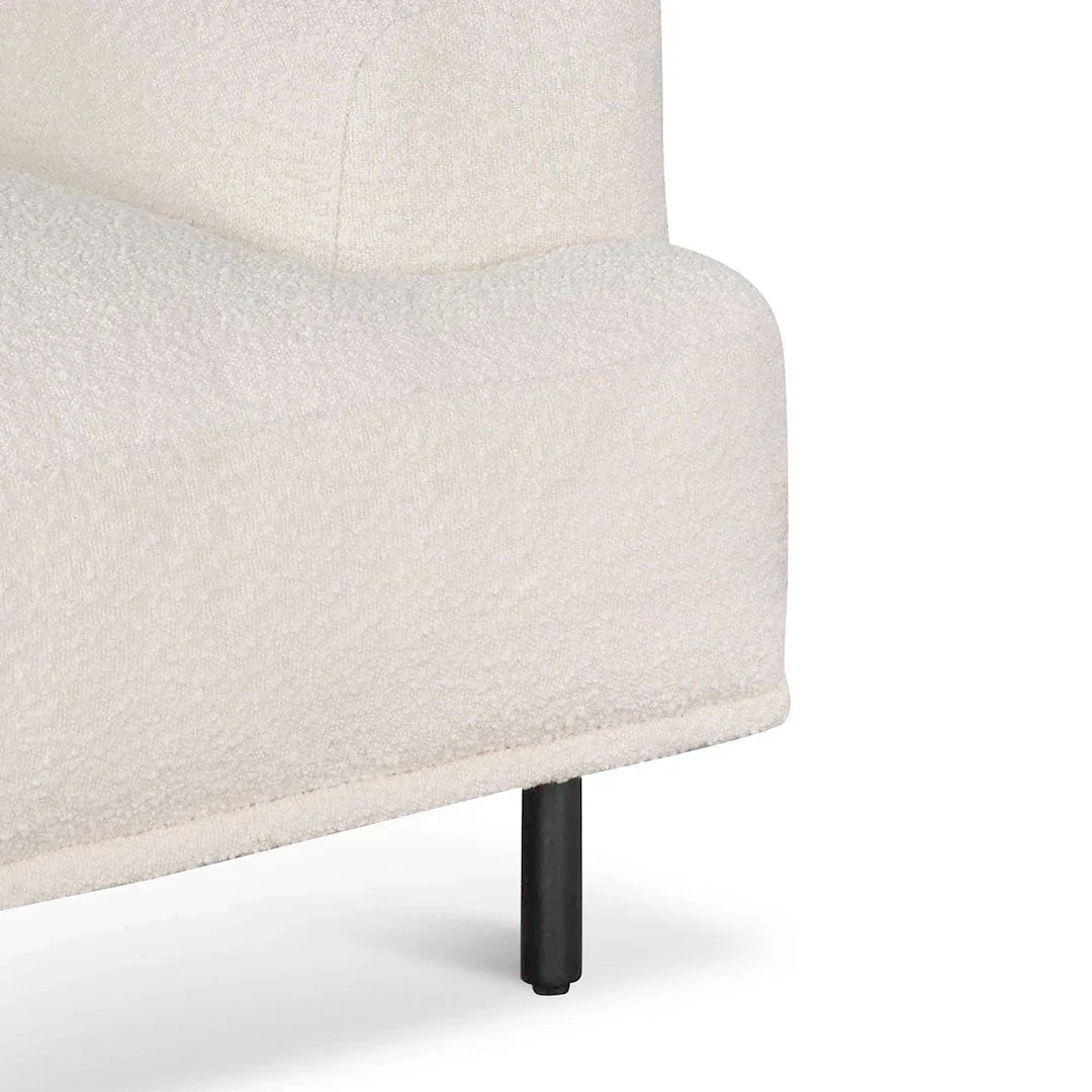 FC Armchair - Ivory White Boucle with Black Legs