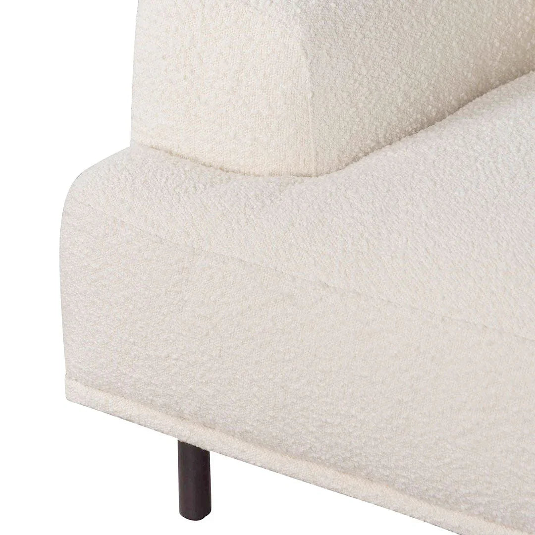 FC Armchair - Ivory White Boucle with Black Legs