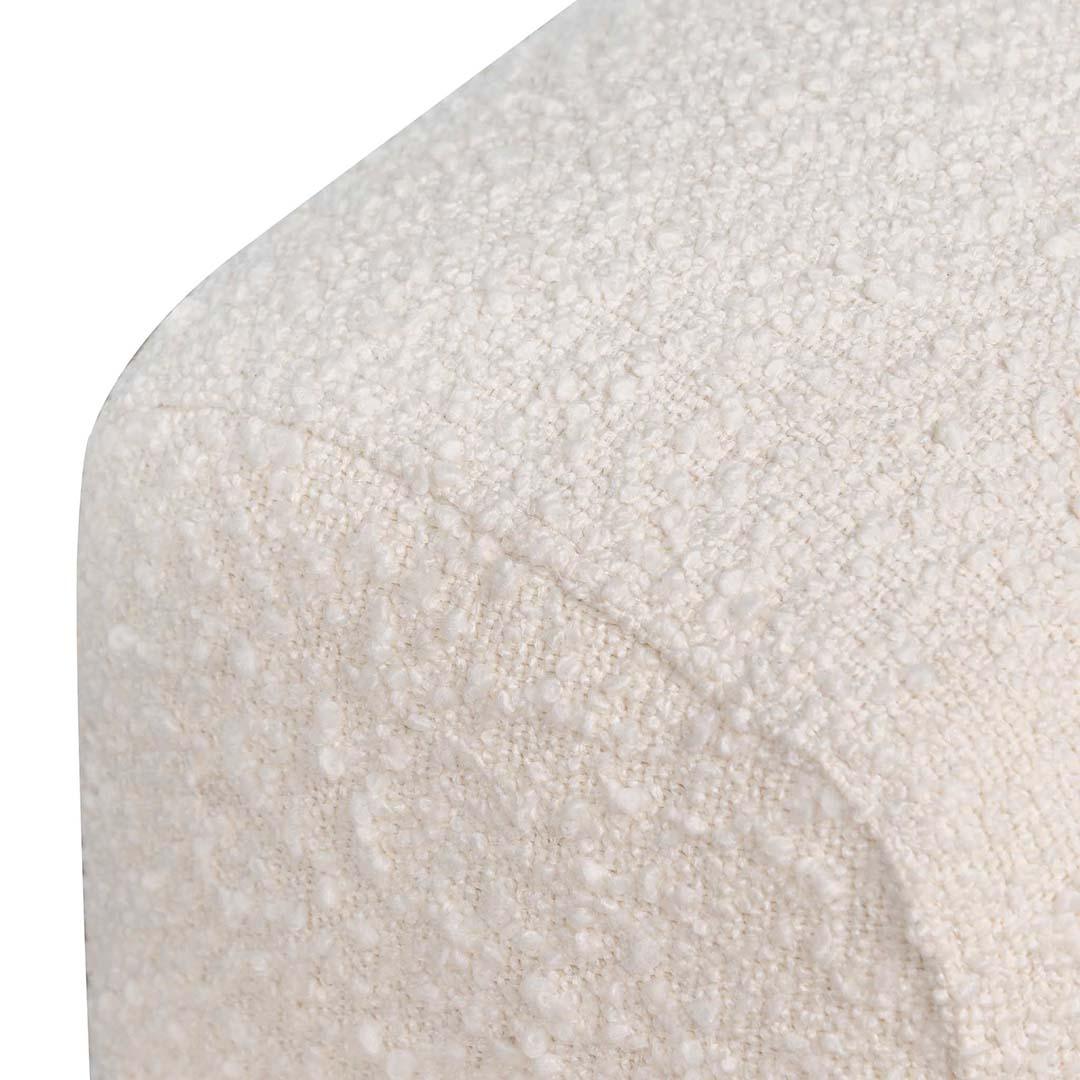 FC Armchair - Ivory White Boucle with Black Legs
