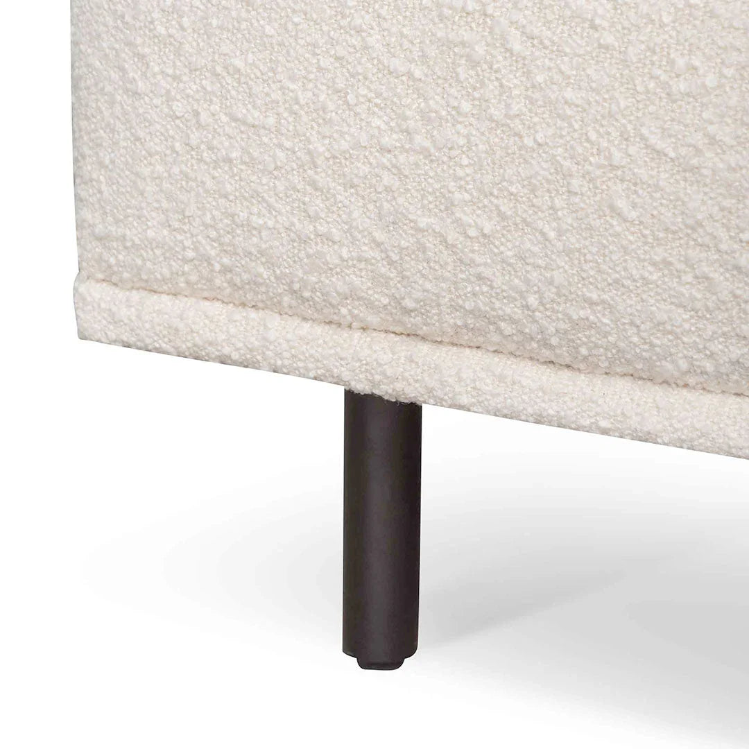 FC Armchair - Ivory White Boucle with Black Legs