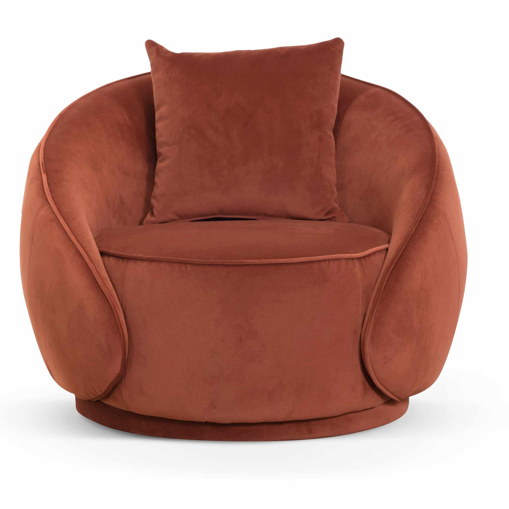 FC Velvet Armchair - Rustic Orange