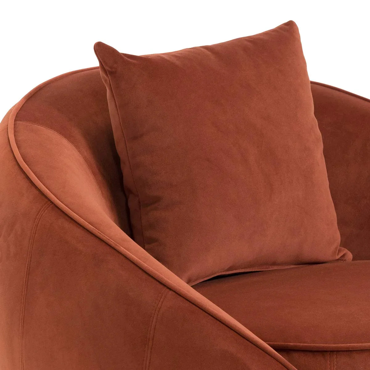 FC Velvet Armchair - Rustic Orange
