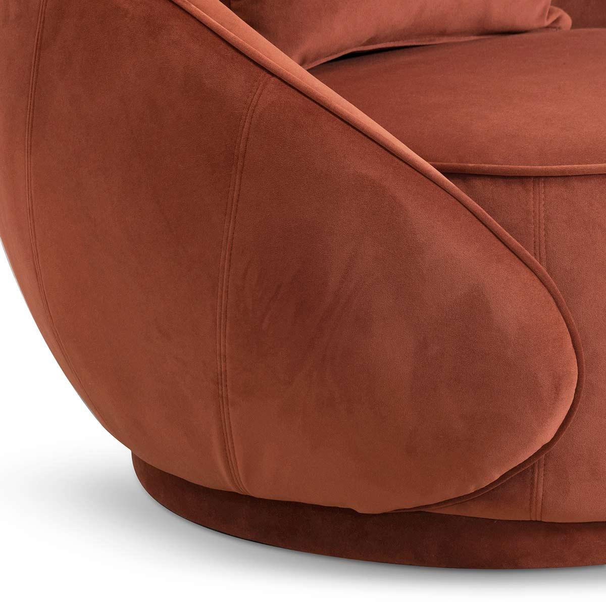 FC Velvet Armchair - Rustic Orange