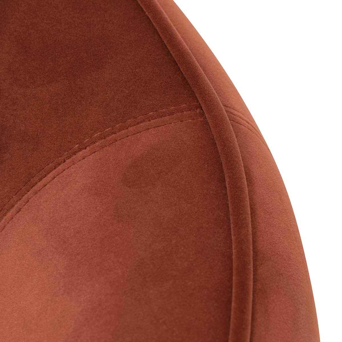FC Velvet Armchair - Rustic Orange