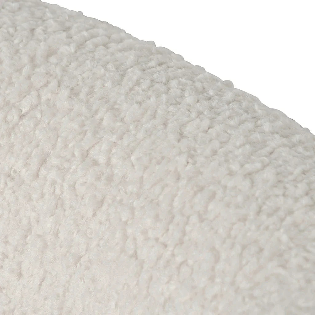 FC - Ivory White Sherpa Armchair - Black Legs