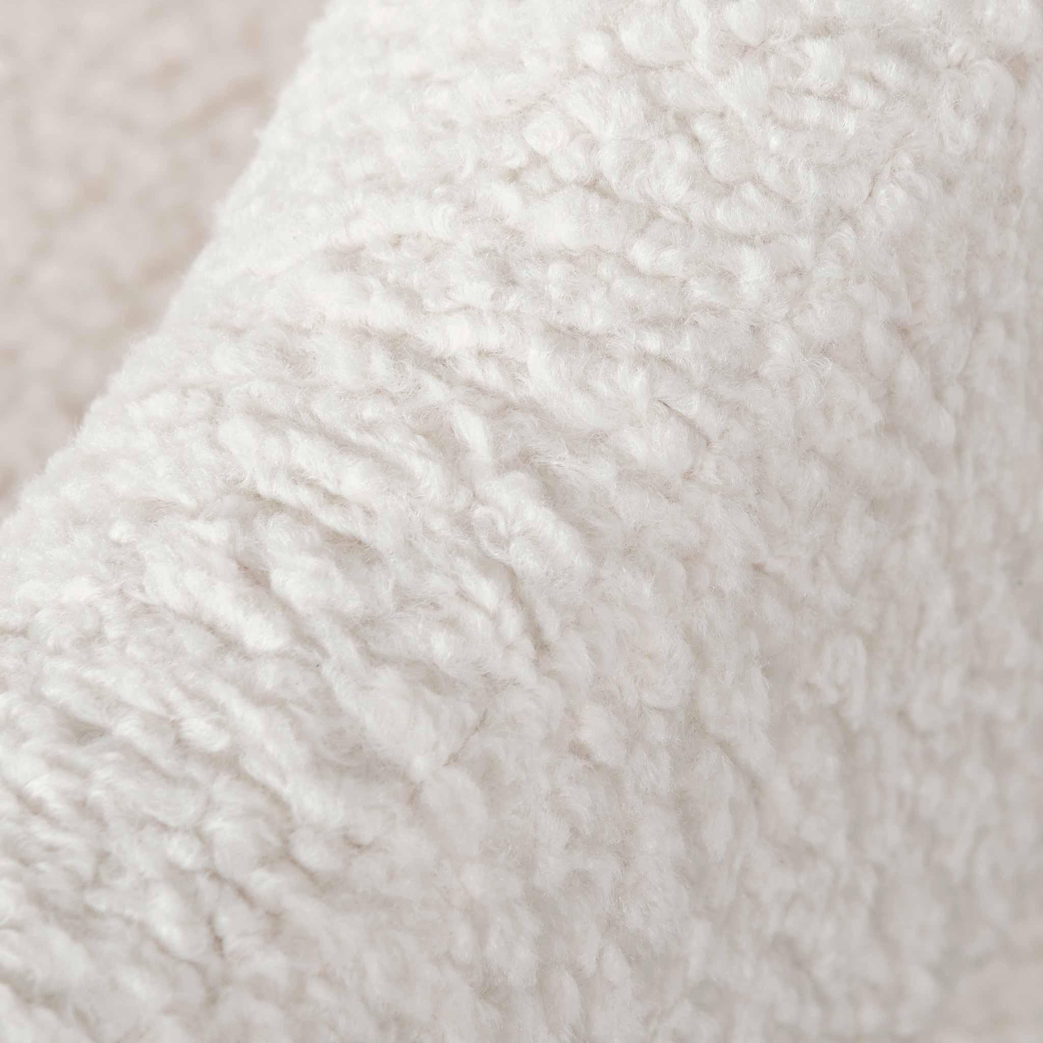 FC - Ivory White Sherpa Armchair - Black Legs