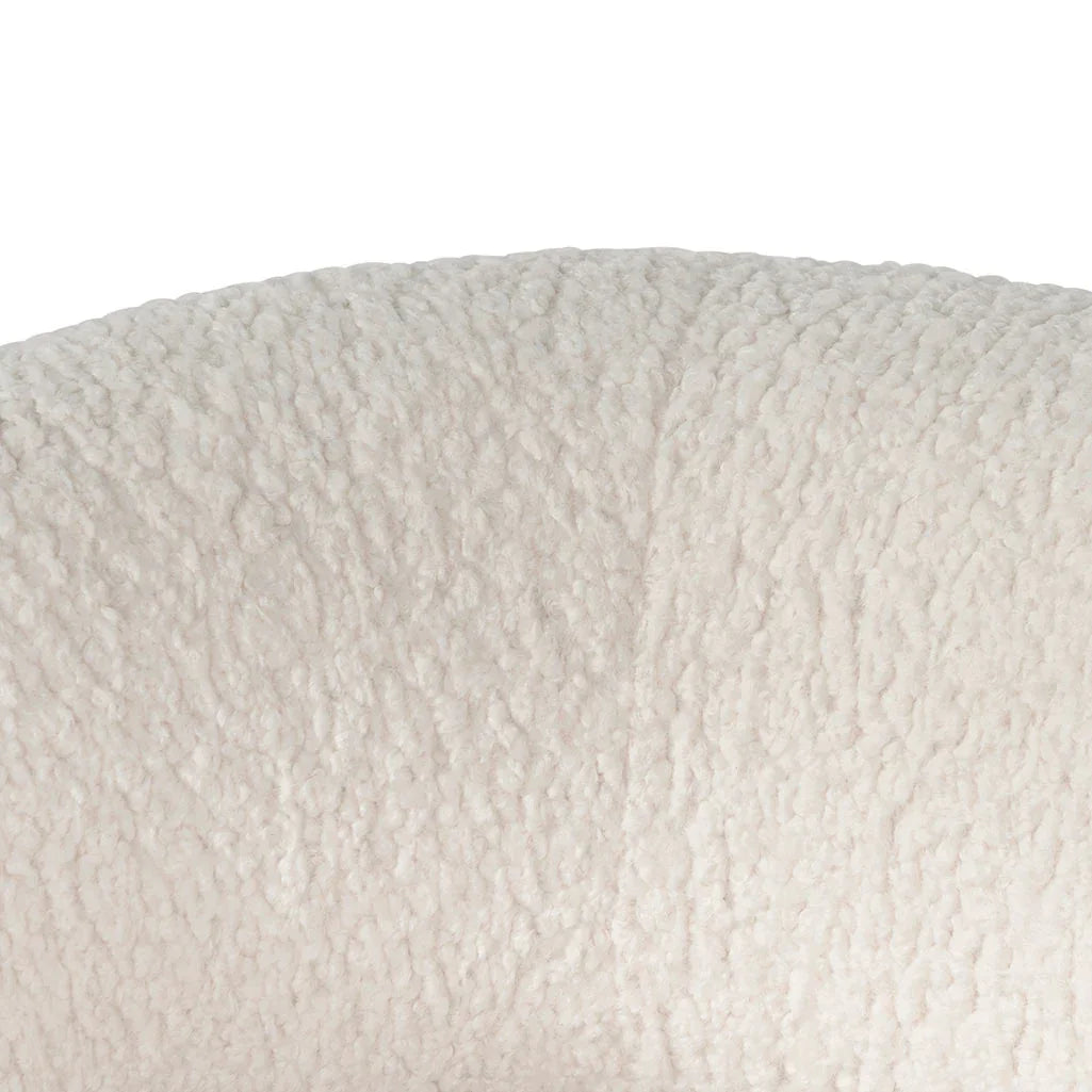 FC - Ivory White Sherpa Armchair - Black Legs