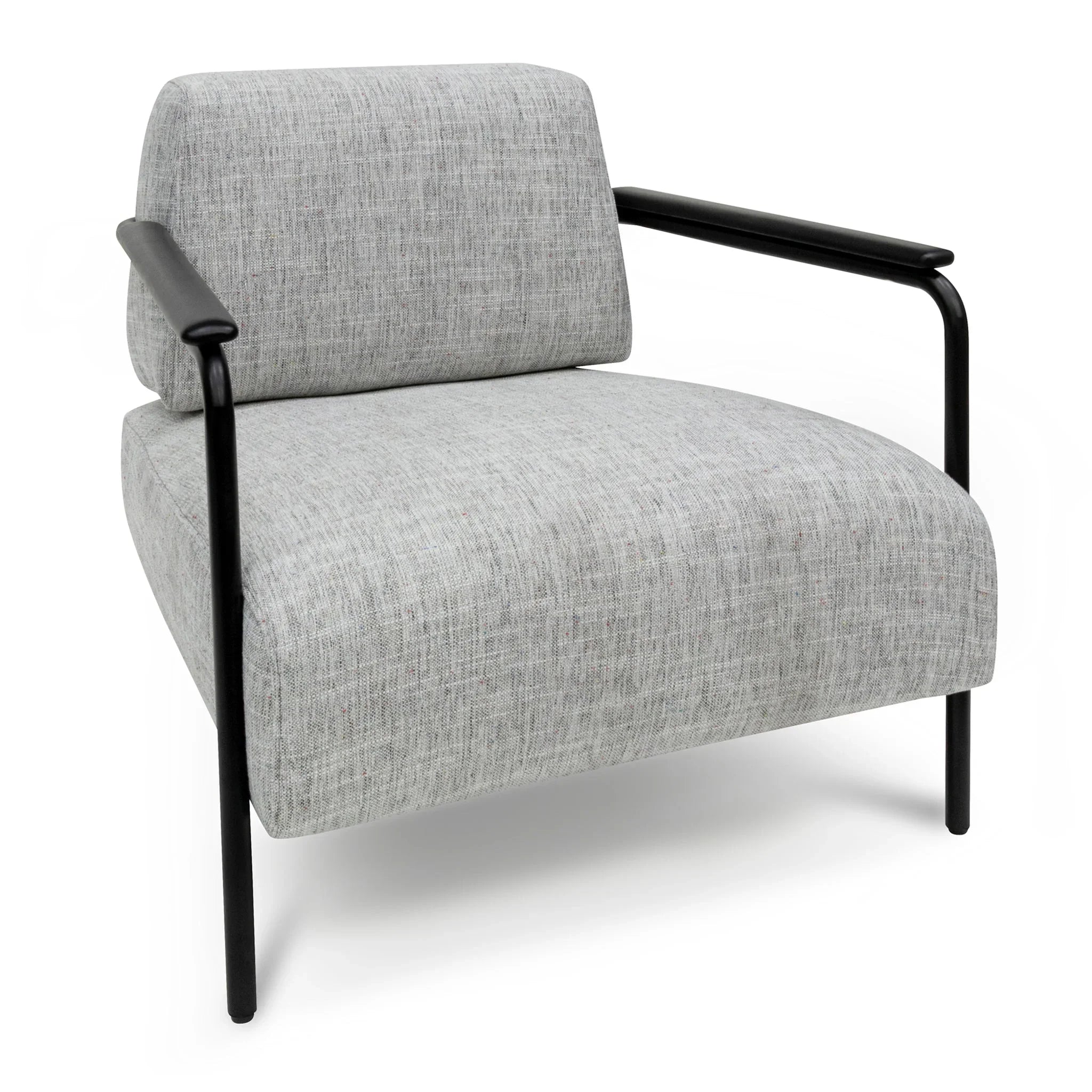 FC Fabric Armchair - Light Spec Grey with Black Legs