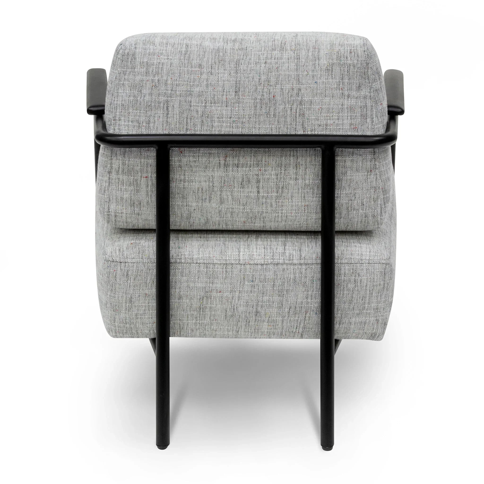 FC Fabric Armchair - Light Spec Grey with Black Legs