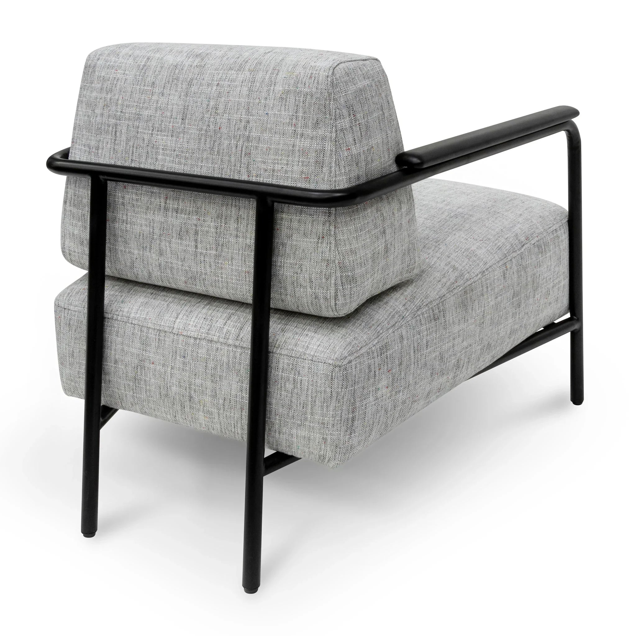 FC Fabric Armchair - Light Spec Grey with Black Legs