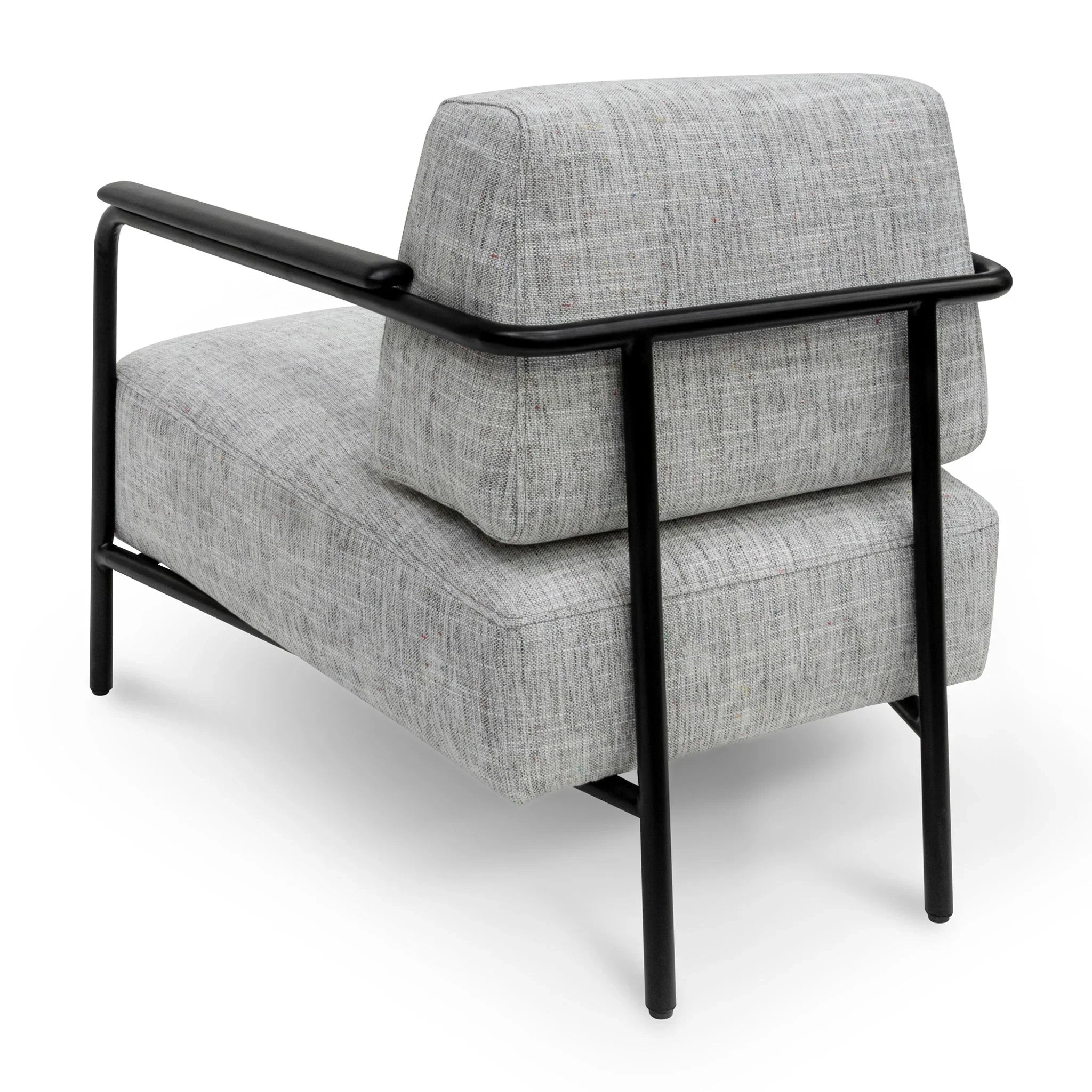 FC Fabric Armchair - Light Spec Grey with Black Legs