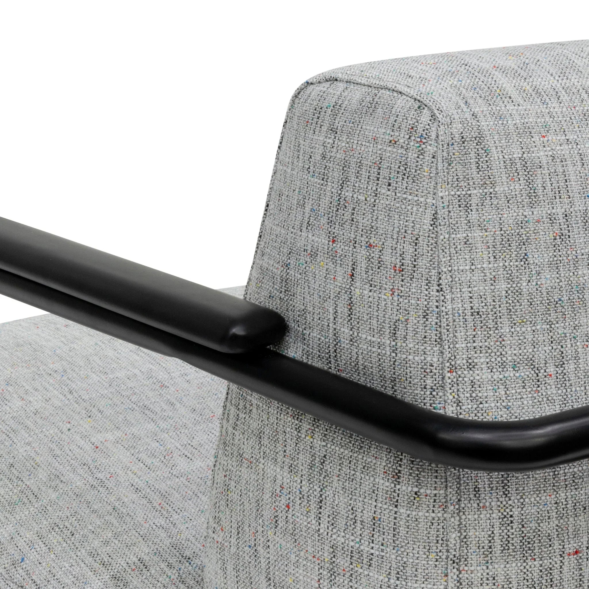 FC Fabric Armchair - Light Spec Grey with Black Legs
