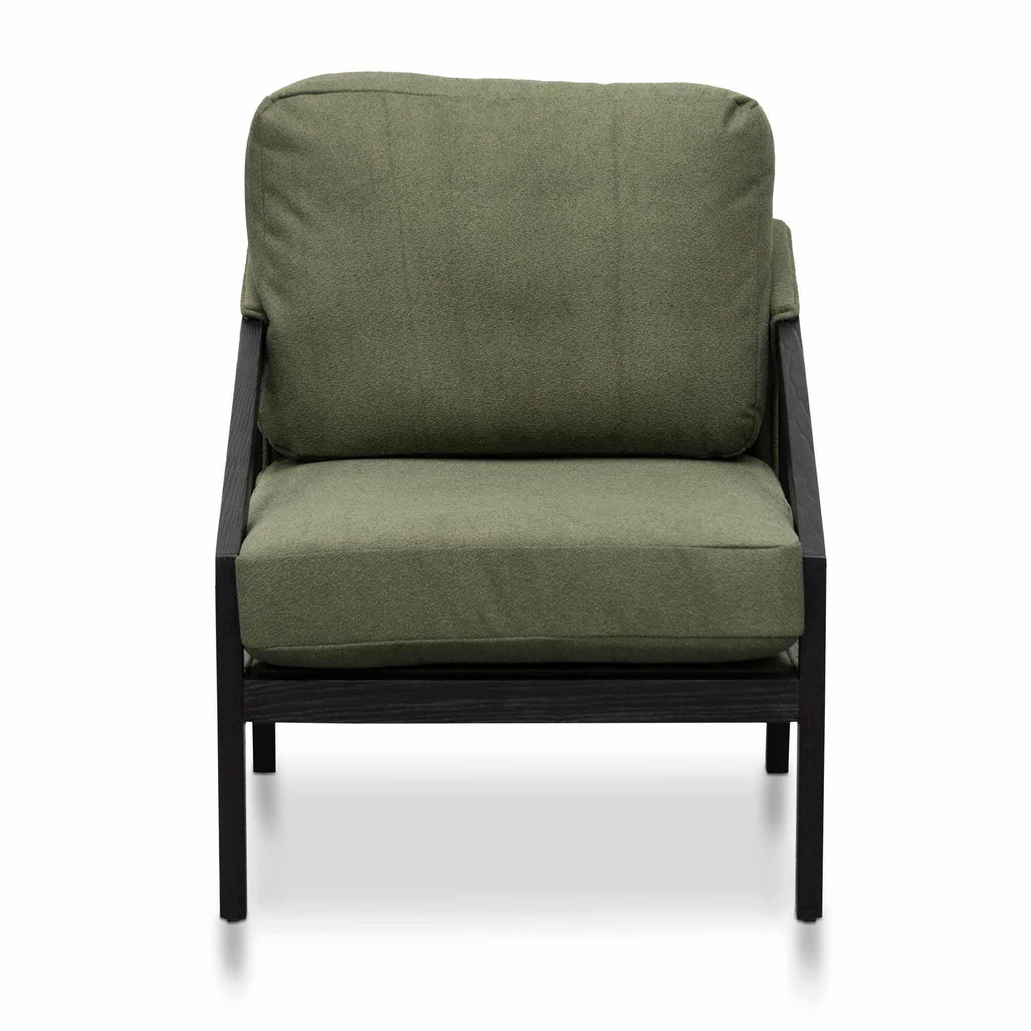 FC Green Fabric Lounge Chair - Black Frame