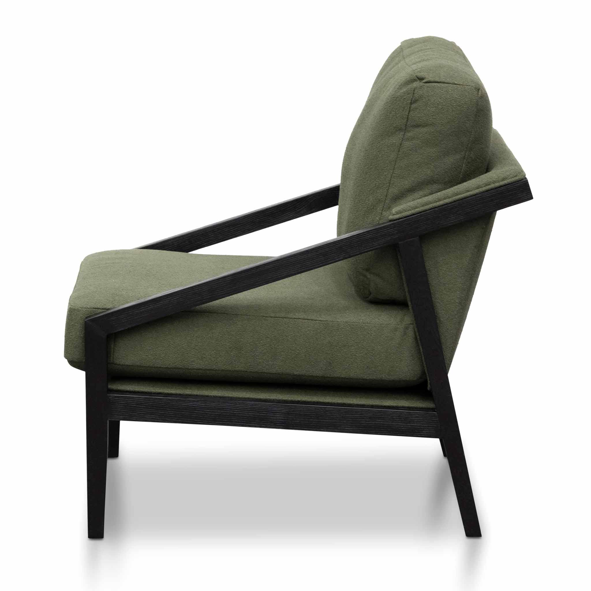 FC Green Fabric Lounge Chair - Black Frame