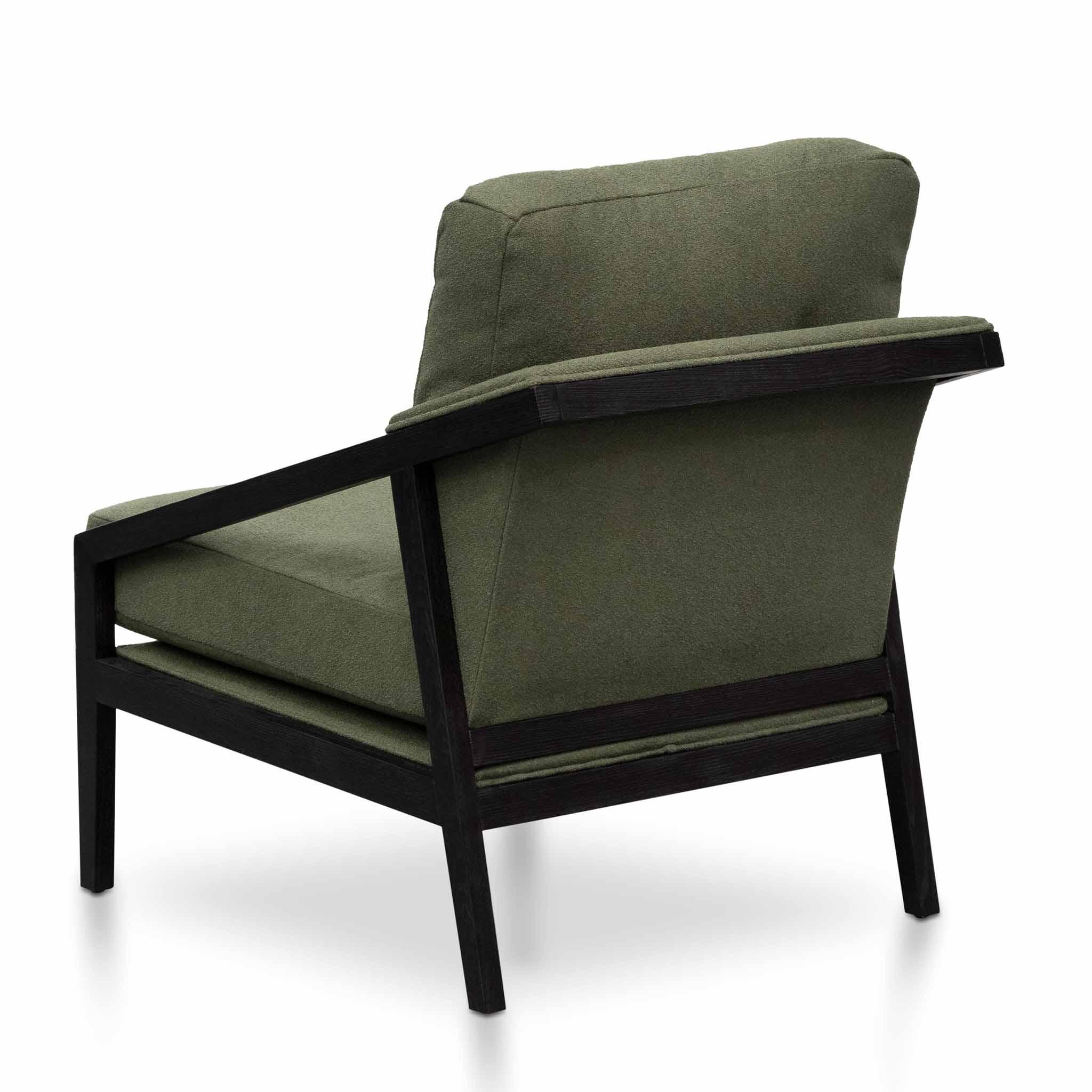 FC Green Fabric Lounge Chair - Black Frame