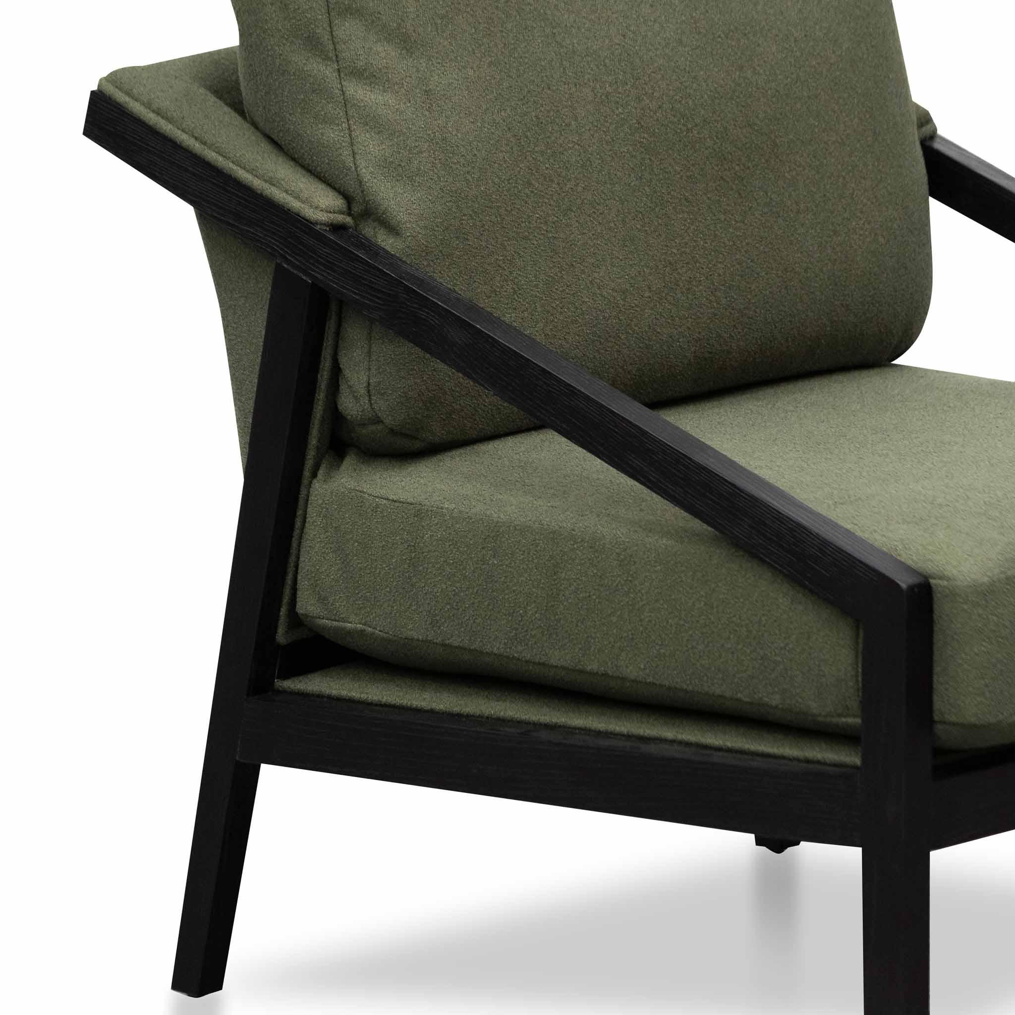 FC Green Fabric Lounge Chair - Black Frame