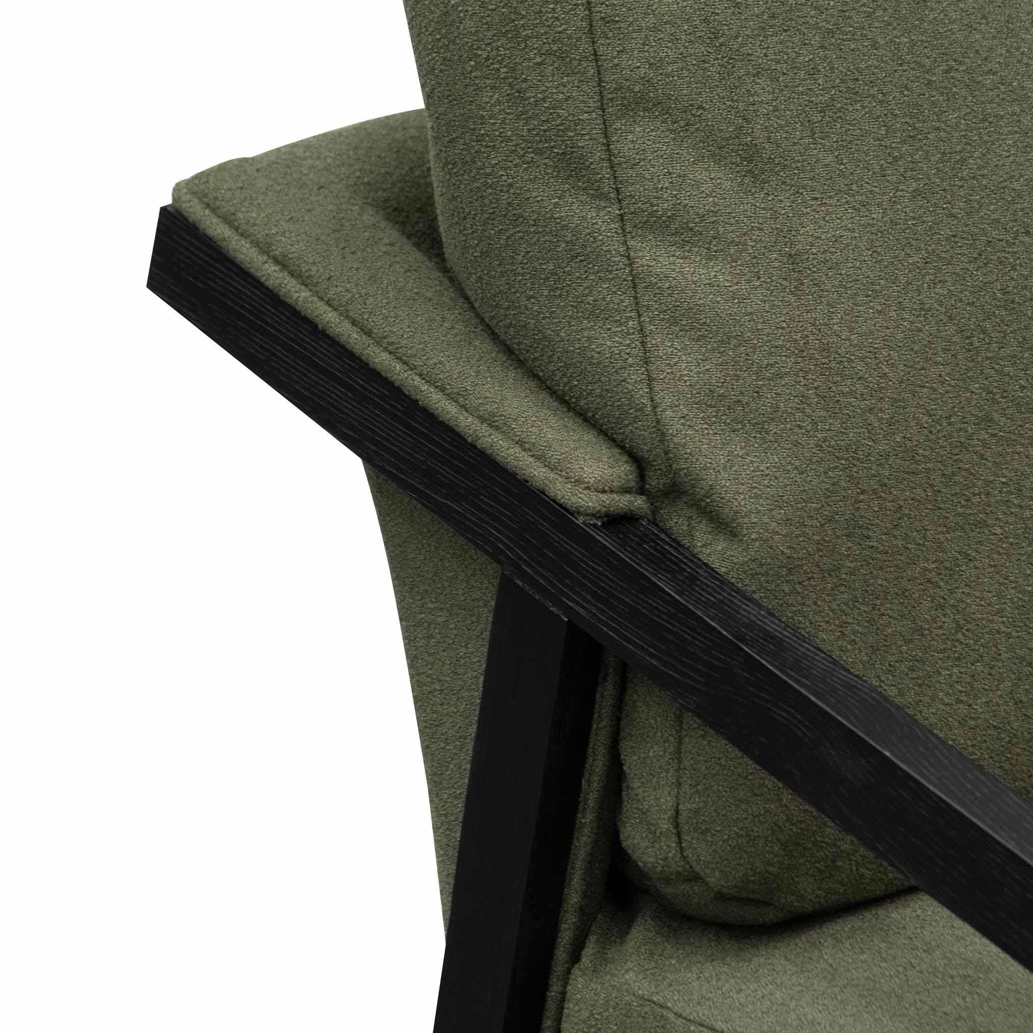 FC Green Fabric Lounge Chair - Black Frame