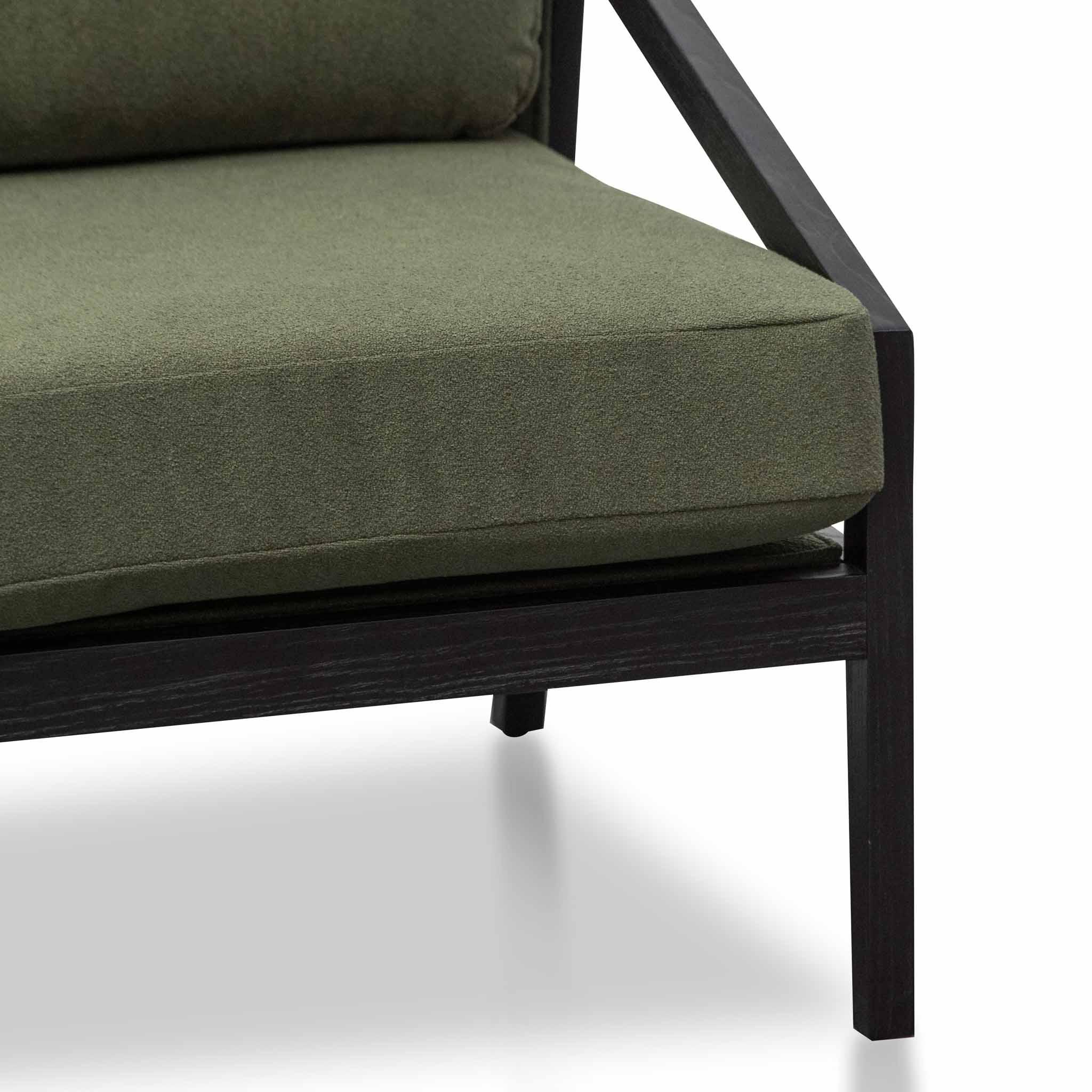 FC Green Fabric Lounge Chair - Black Frame