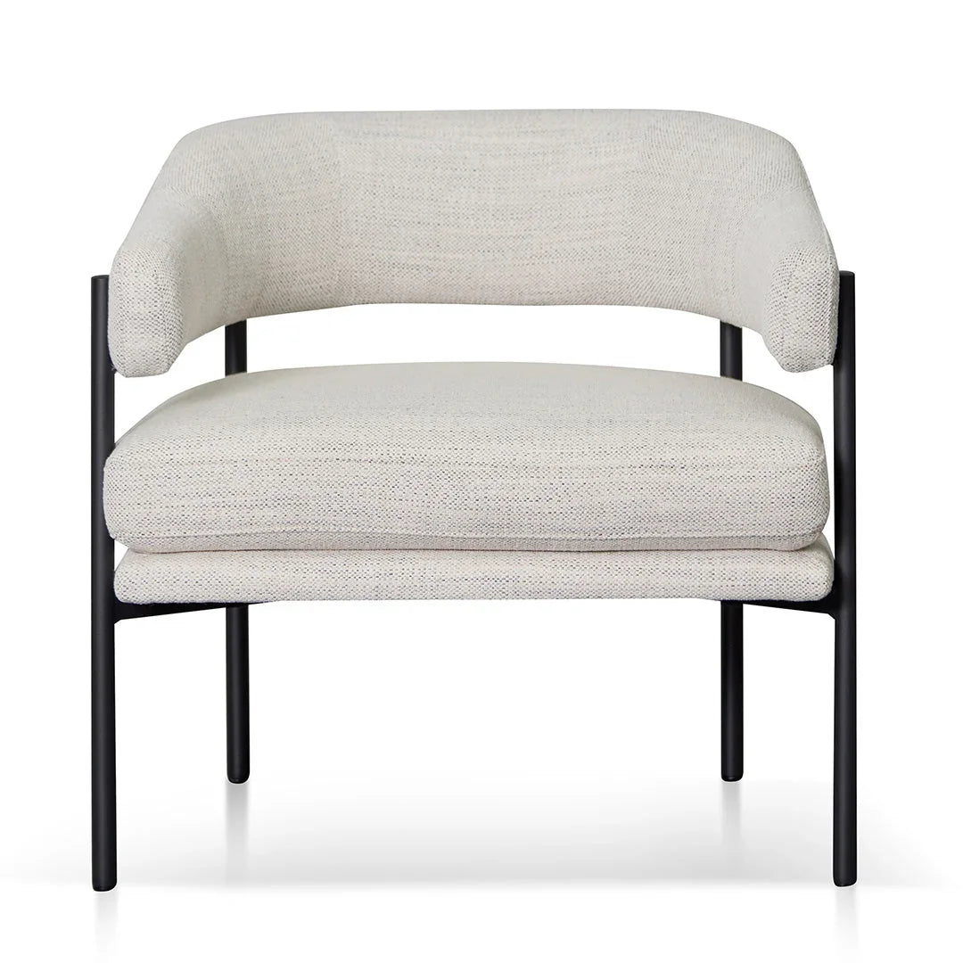 FC Rustic Beige Fabric Armchair - Black Legs