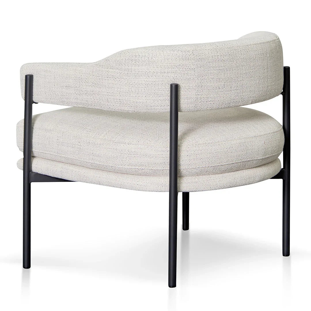 FC Rustic Beige Fabric Armchair - Black Legs
