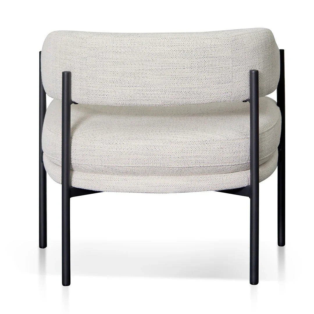 FC Rustic Beige Fabric Armchair - Black Legs