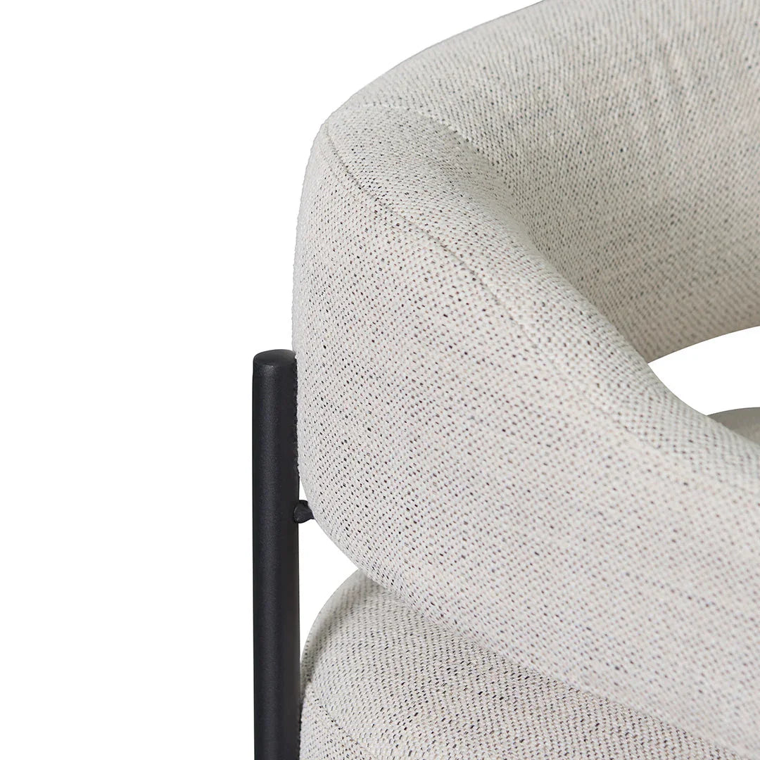 FC Rustic Beige Fabric Armchair - Black Legs