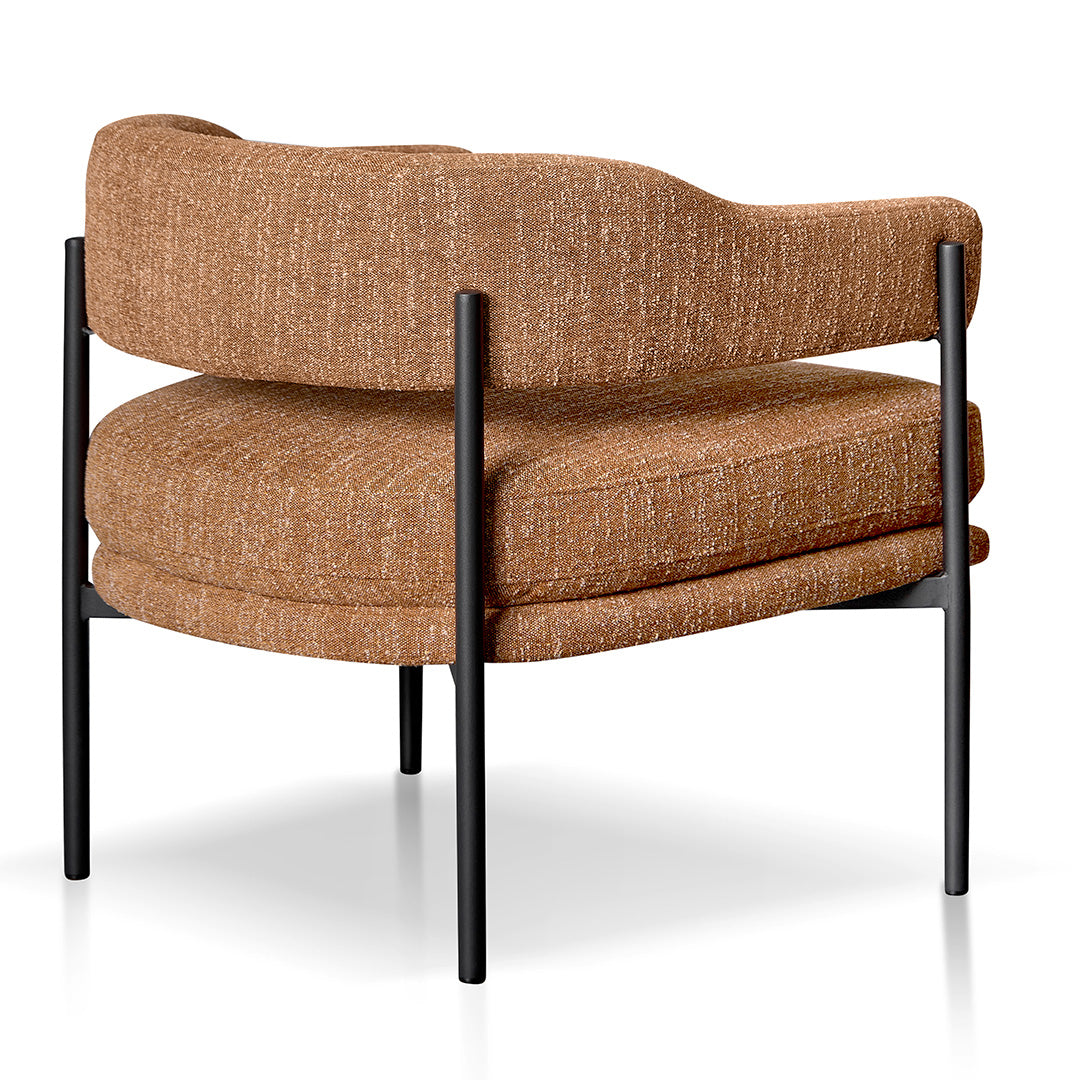 FC Ginger Brown Fabric Armchair - Black Legs