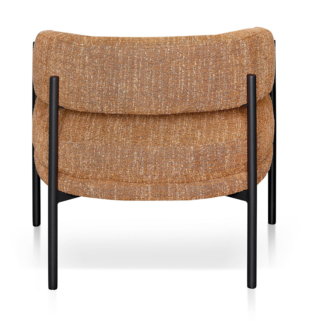 FC Ginger Brown Fabric Armchair - Black Legs