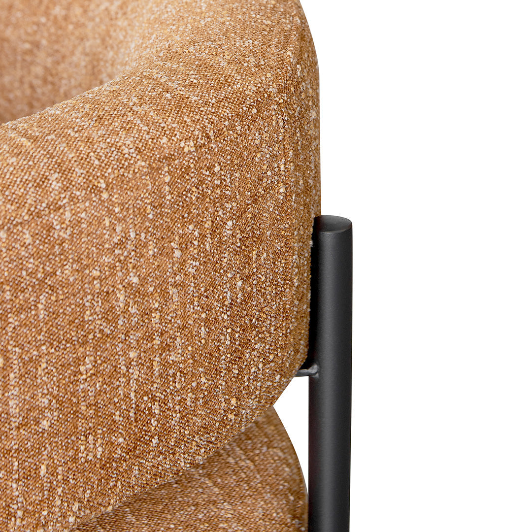 FC Ginger Brown Fabric Armchair - Black Legs