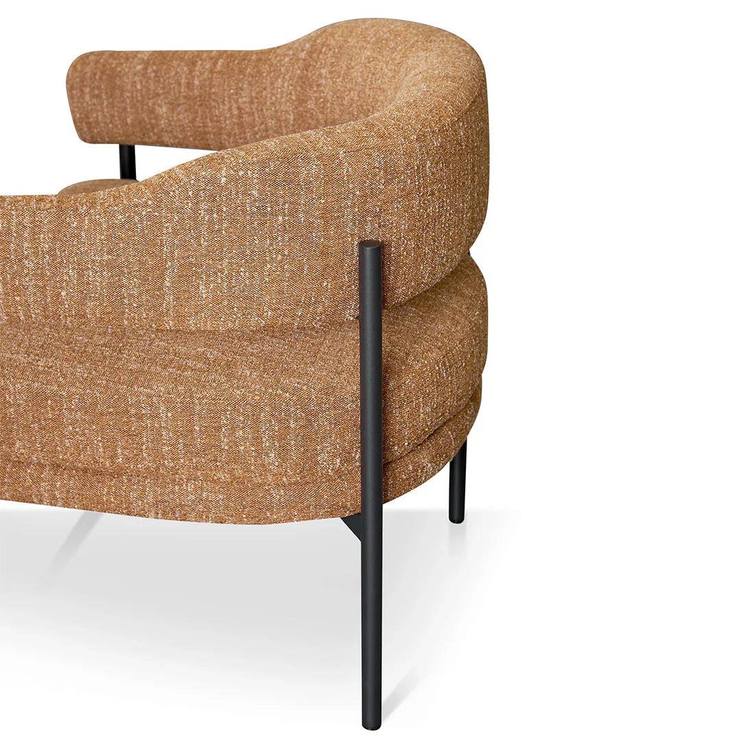 FC Ginger Brown Fabric Armchair - Black Legs
