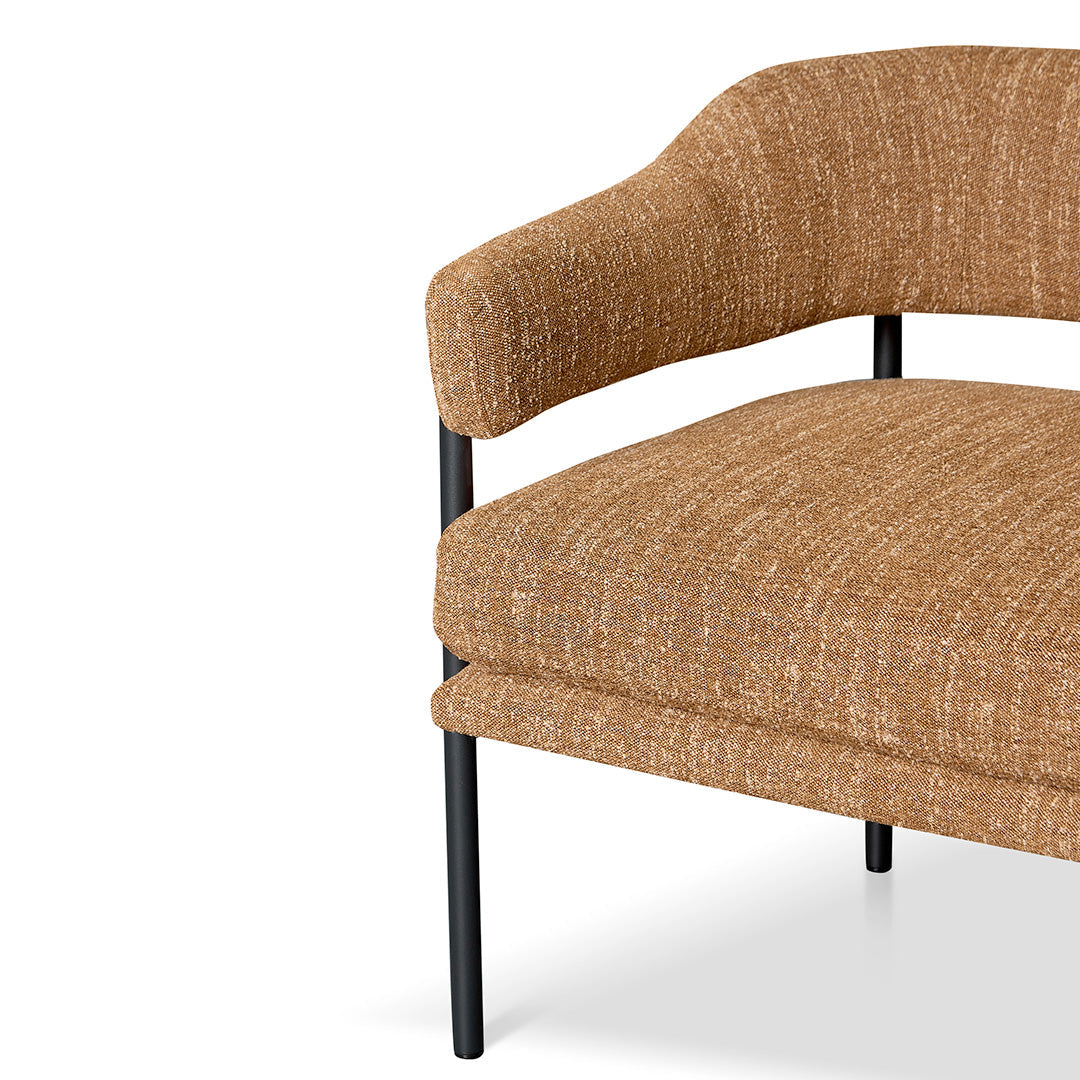 FC Ginger Brown Fabric Armchair - Black Legs