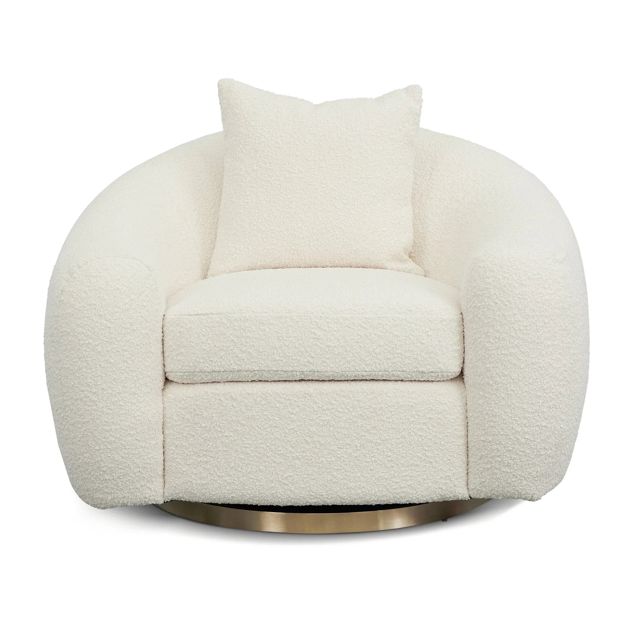 FC Swivel Armchair - Ivory White Boucle