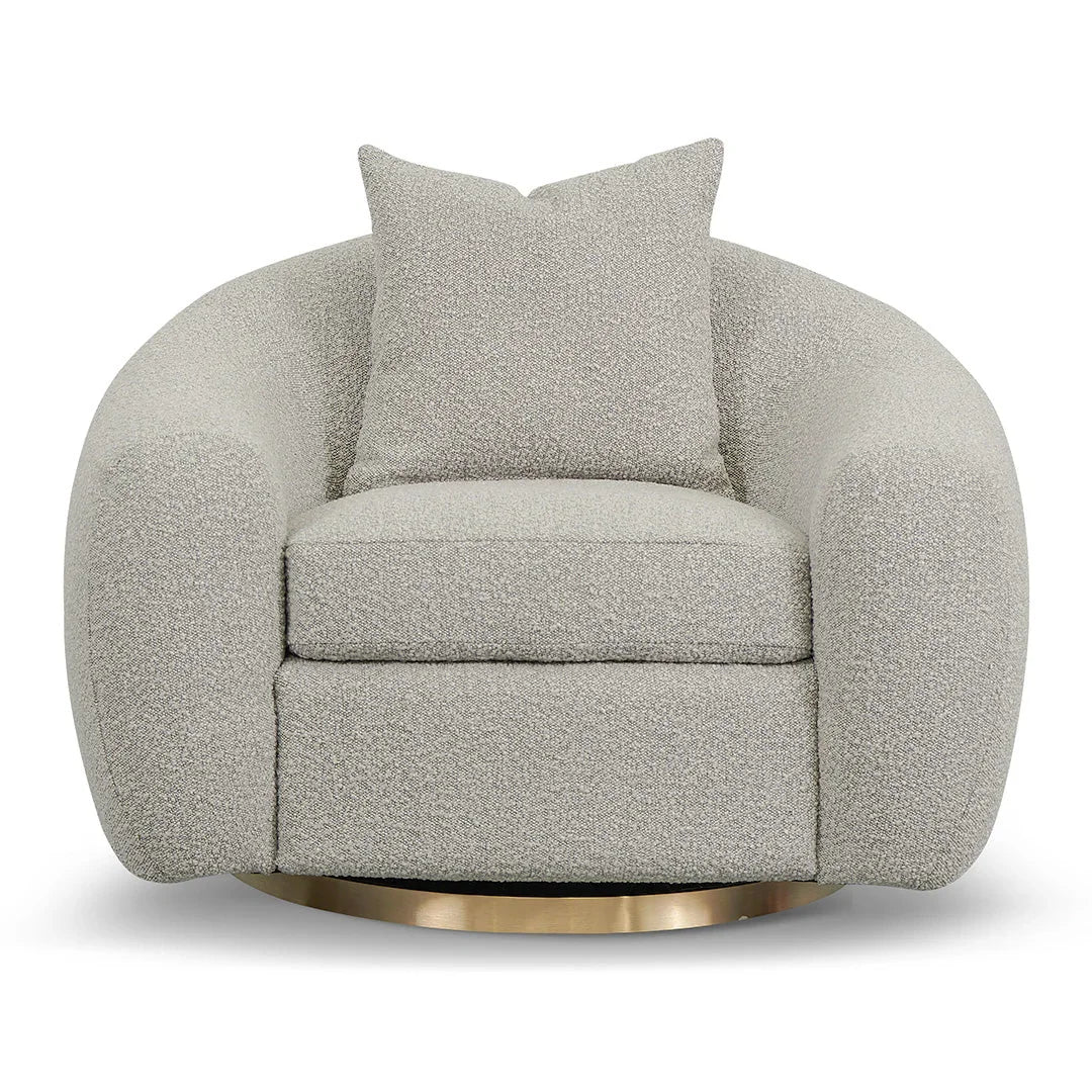 FC Swivel Armchair - Ash Grey Boucle