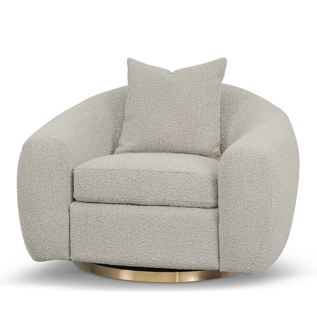 FC Swivel Armchair - Ash Grey Boucle