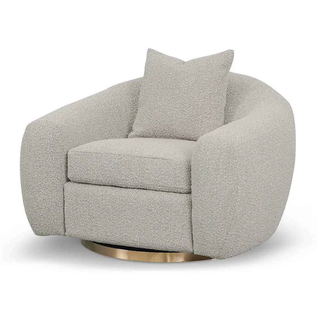 FC Swivel Armchair - Ash Grey Boucle