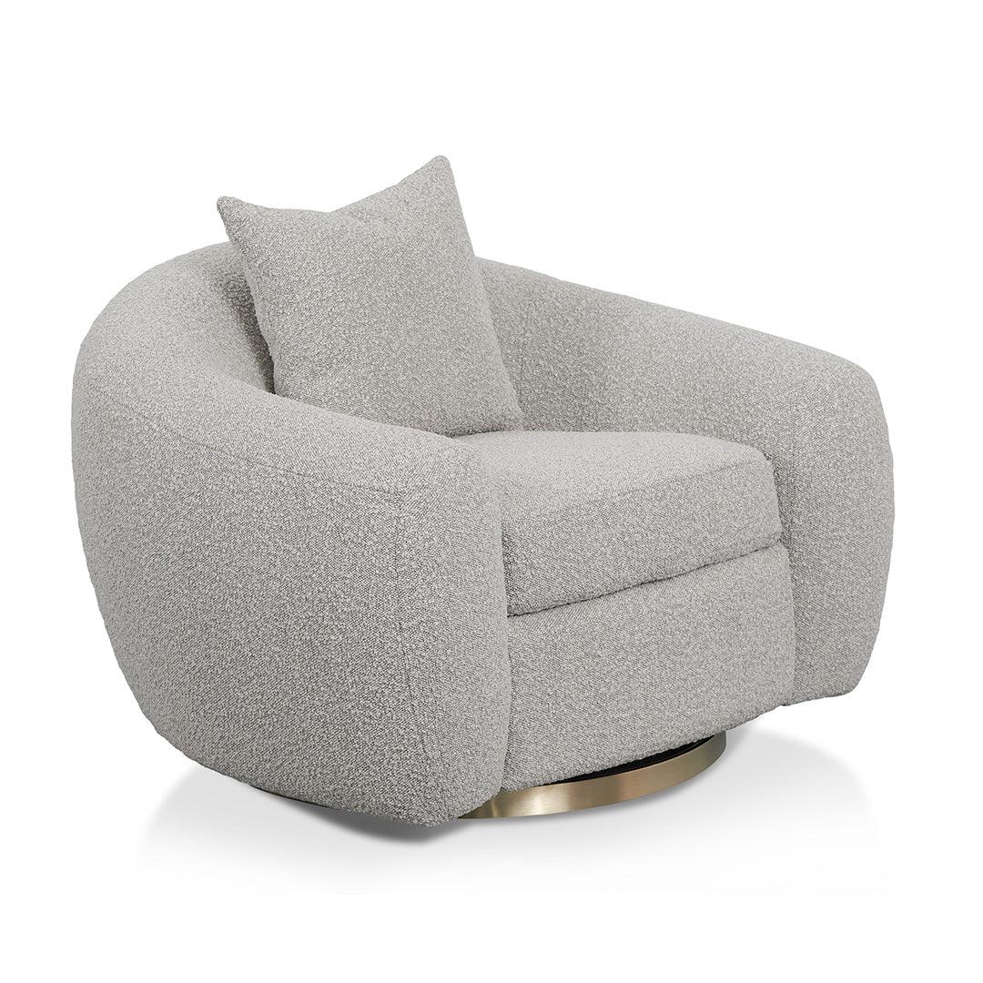 FC Swivel Armchair - Ash Grey Boucle