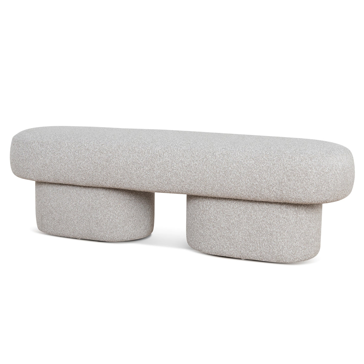 Kate 1.5m Long Upholstered Ottoman Bench - Clay Grey