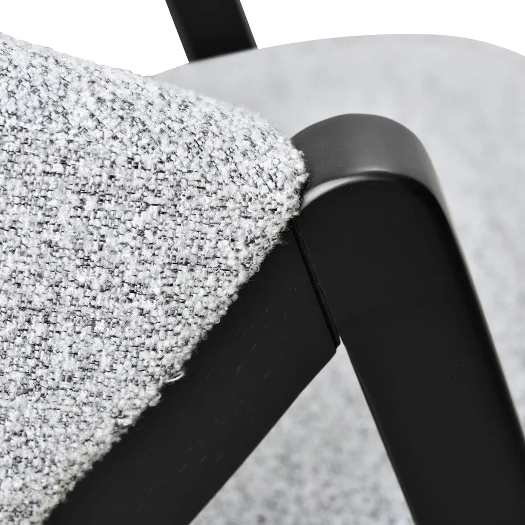 FC Fabric Armchair - Light Grey Fleck - Black Oak