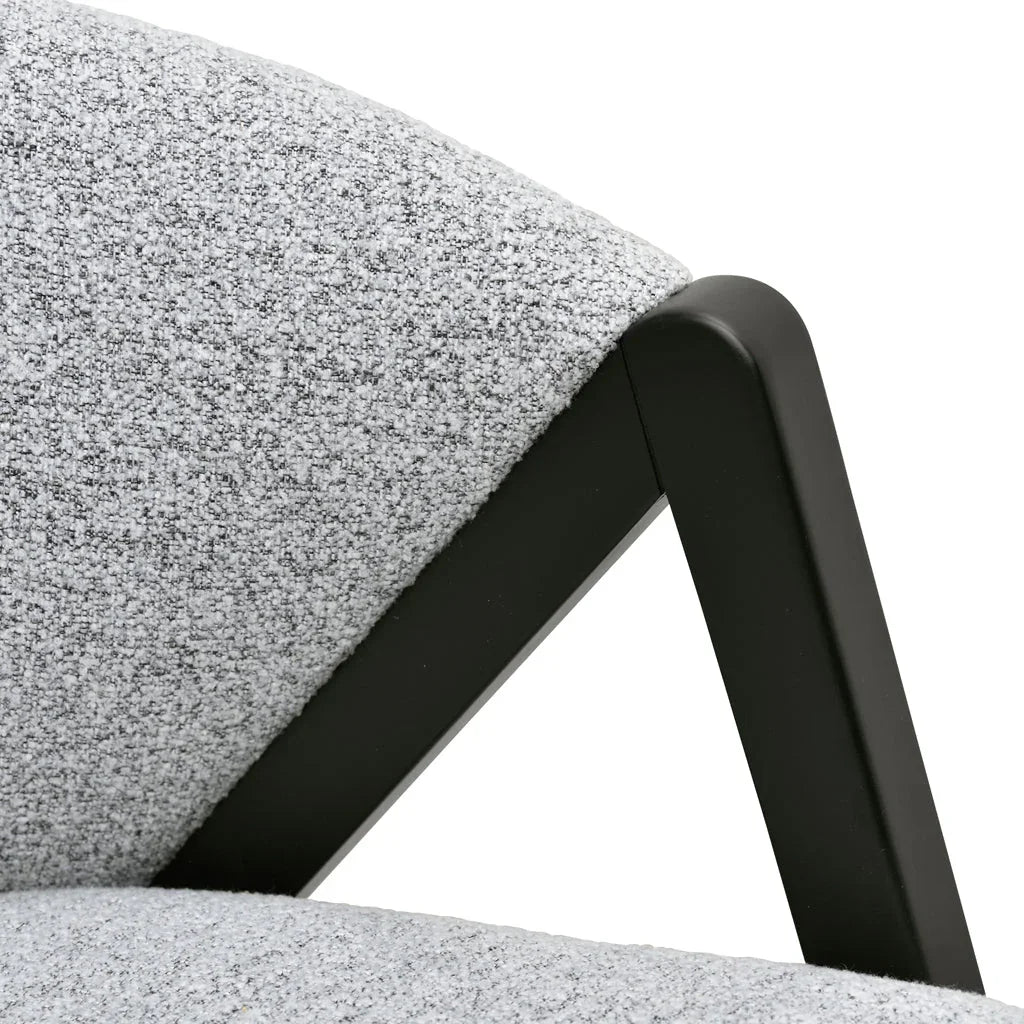 FC Fabric Armchair - Light Grey Fleck - Black Oak