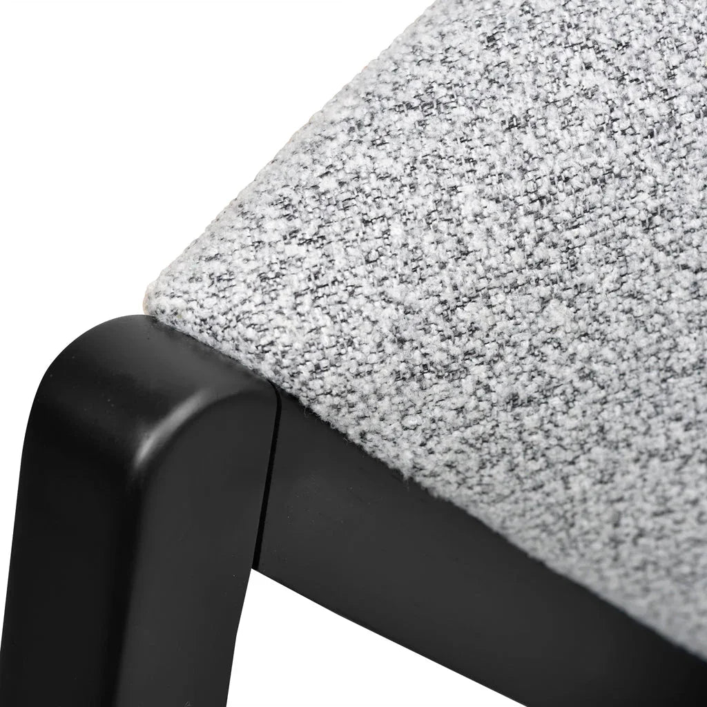 FC Fabric Armchair - Light Grey Fleck - Black Oak