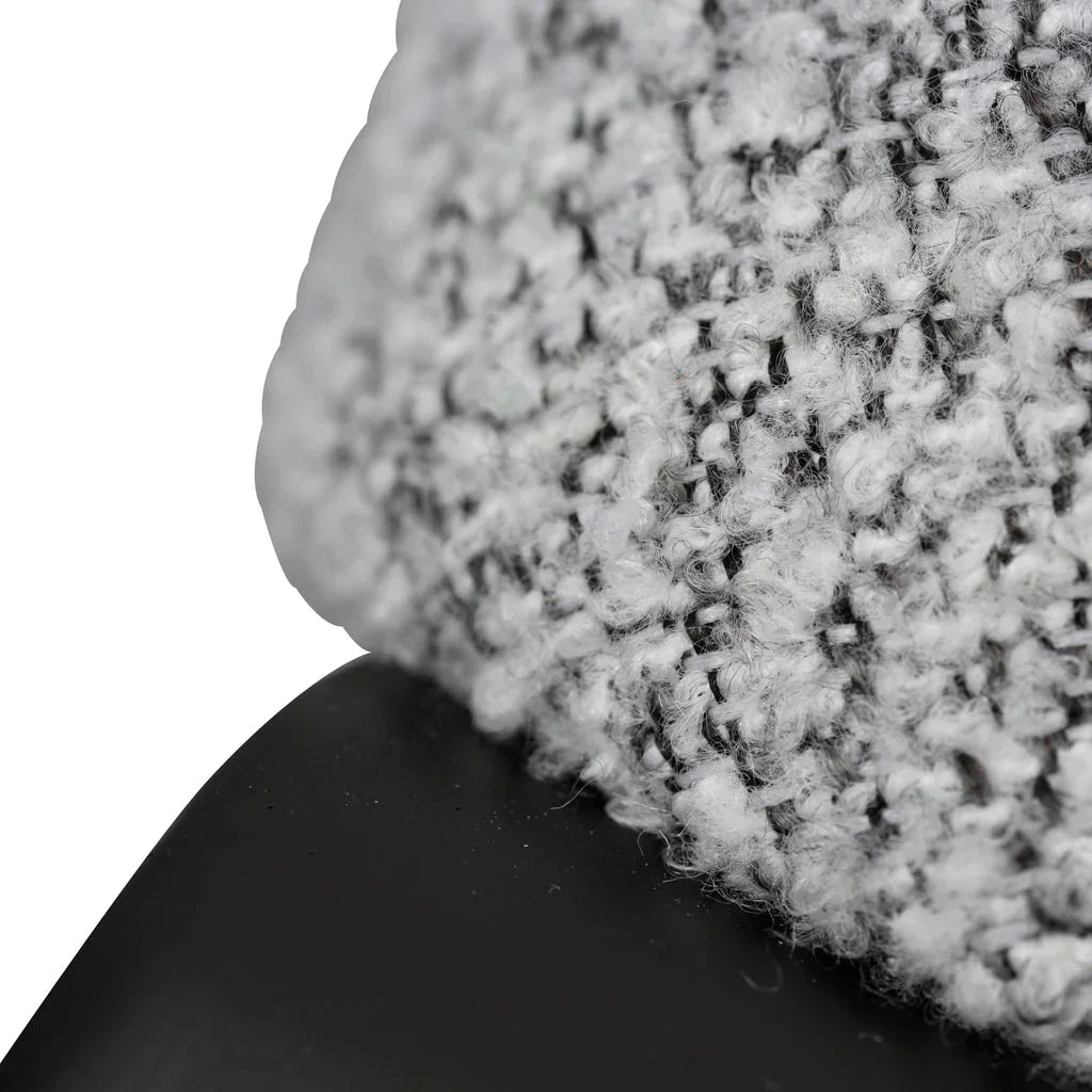 FC Fabric Armchair - Light Grey Fleck - Black Oak