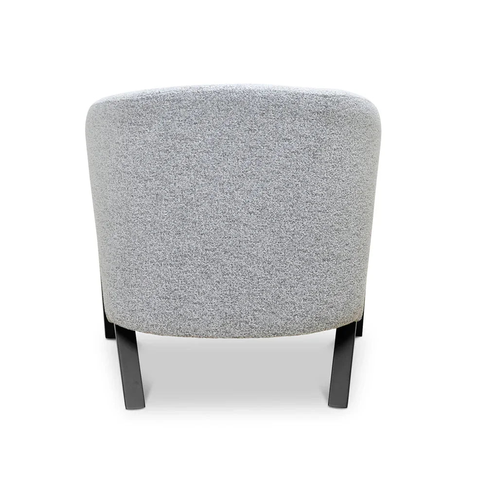 FC Fabric Armchair - Light Grey Fleck - Black Oak