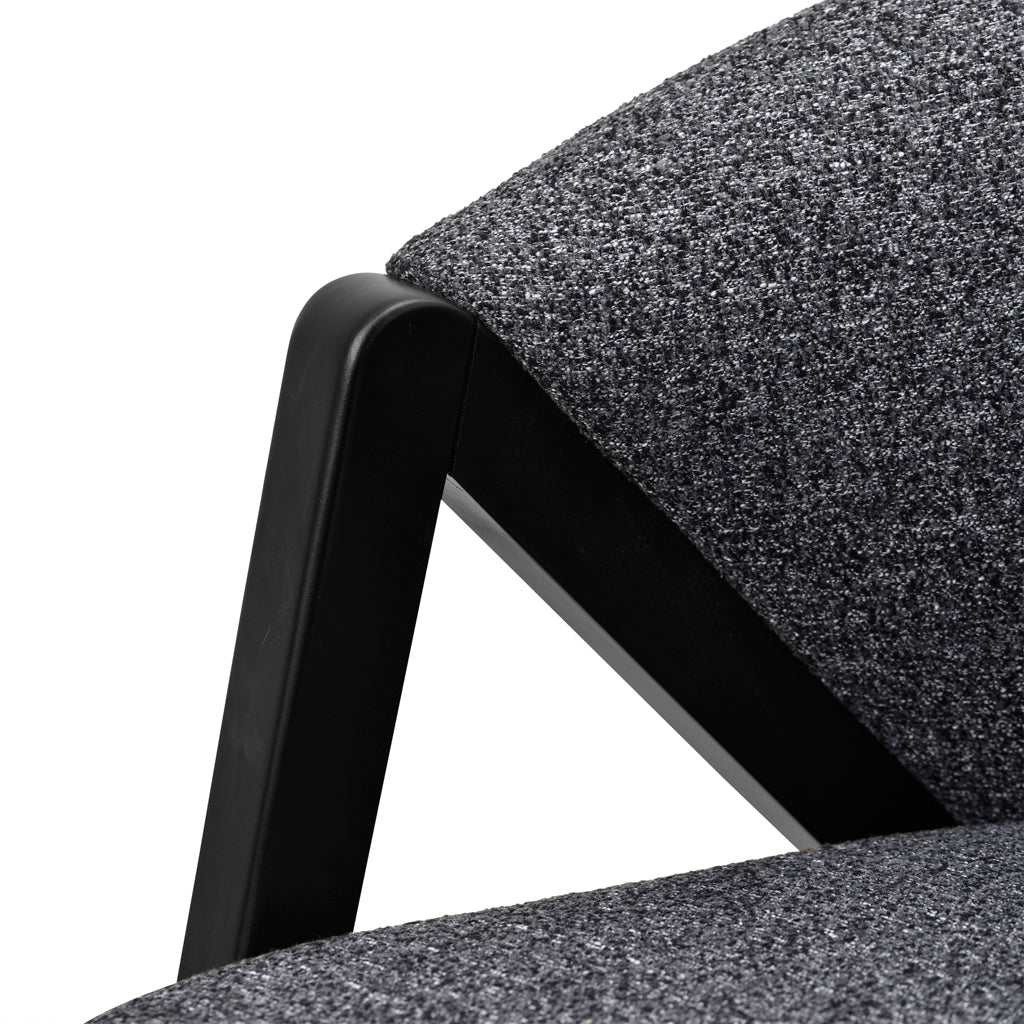 FC Fabric Armchair - Dark Grey Fleck - Black Oak