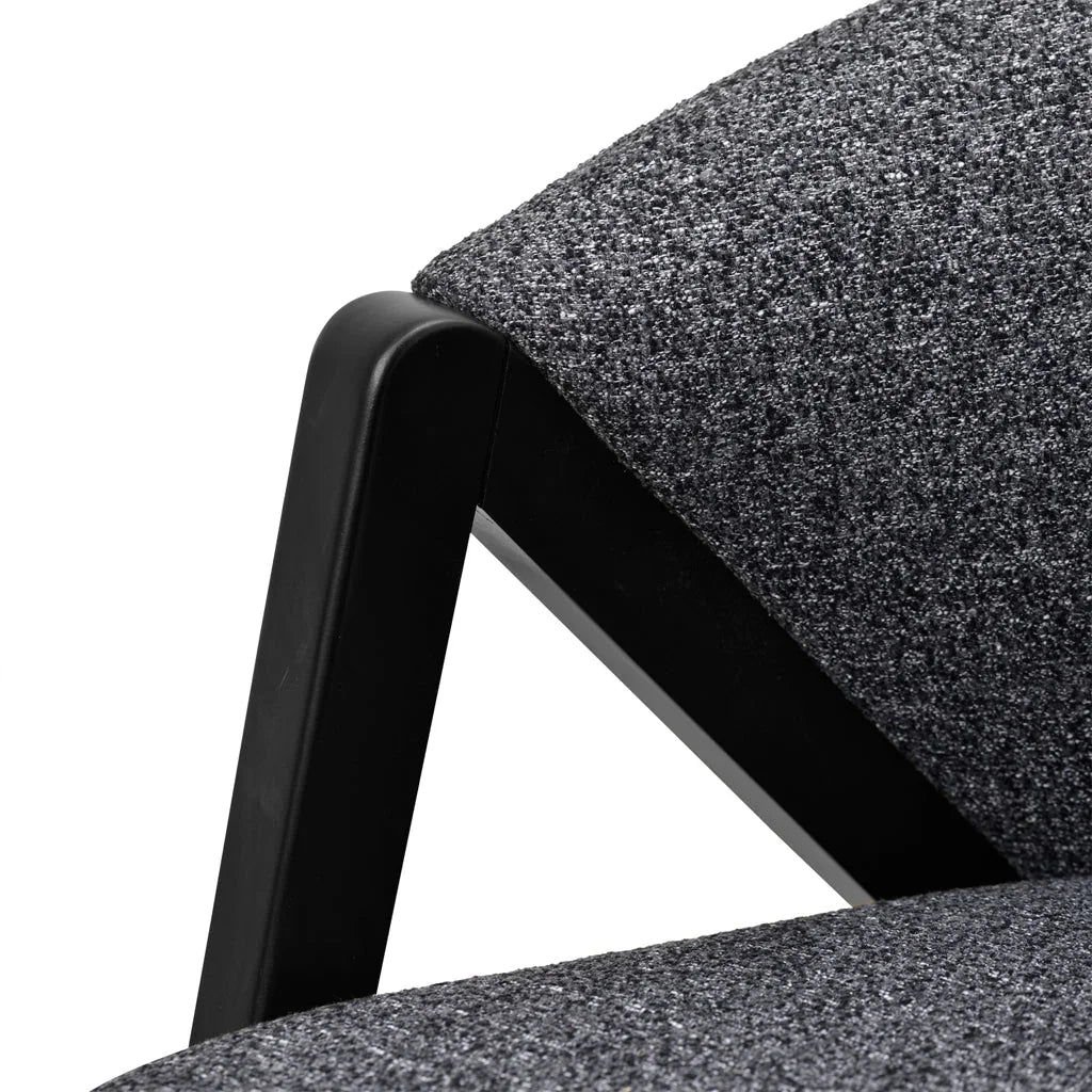 FC Fabric Armchair - Dark Grey Fleck - Black Oak