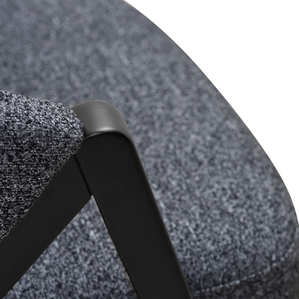 FC Fabric Armchair - Dark Grey Fleck - Black Oak