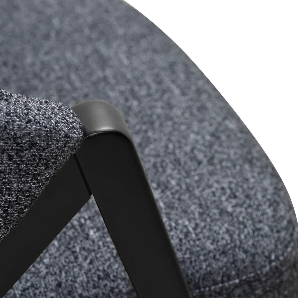 FC Fabric Armchair - Dark Grey Fleck - Black Oak