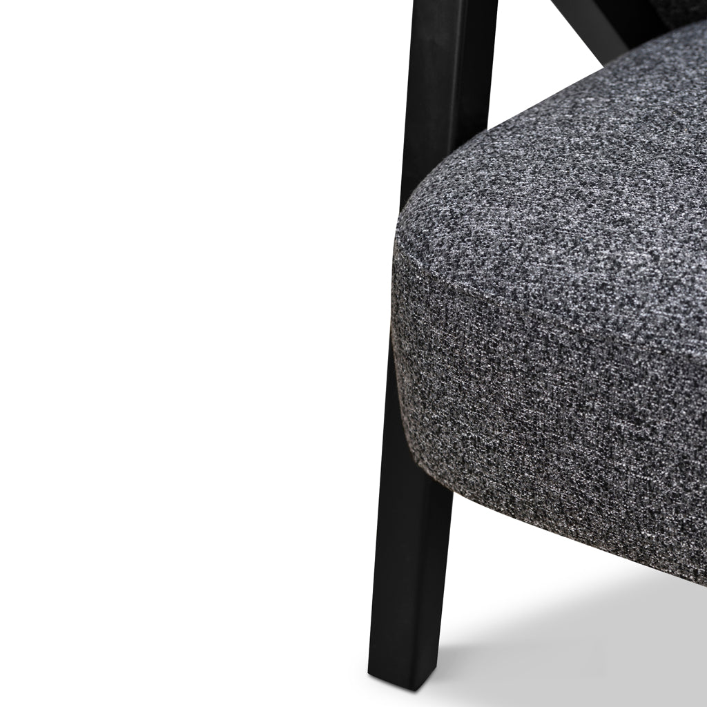 FC Fabric Armchair - Dark Grey Fleck - Black Oak