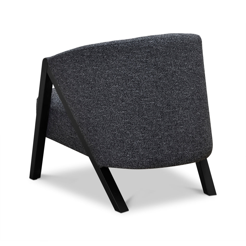 FC Fabric Armchair - Dark Grey Fleck - Black Oak